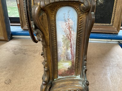 Lot 636 - Good 19th century French ormolu clock with Paris porcelain dial and panels