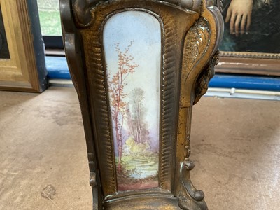 Lot 636 - Good 19th century French ormolu clock with Paris porcelain dial and panels