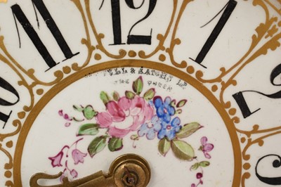 Lot 636 - Good 19th century French ormolu clock with Paris porcelain dial and panels