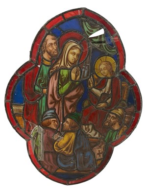 Lot 1086 - Stained glass panel