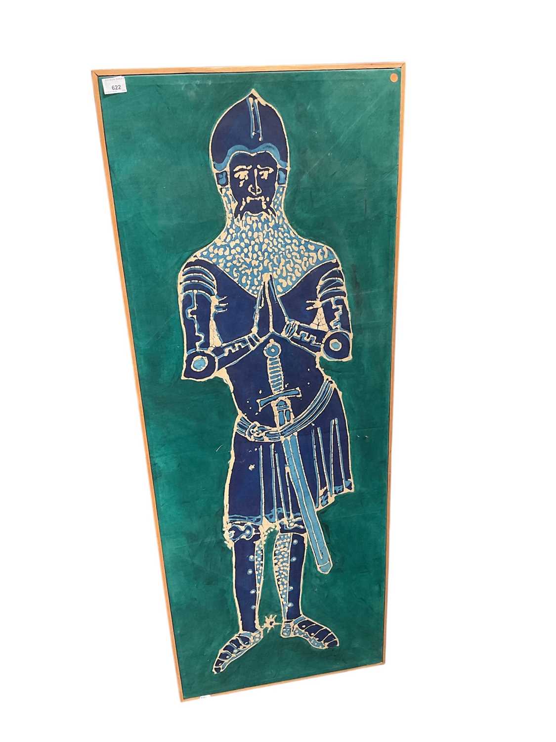 Lot 622 - Contemporary textile painting of a medieval