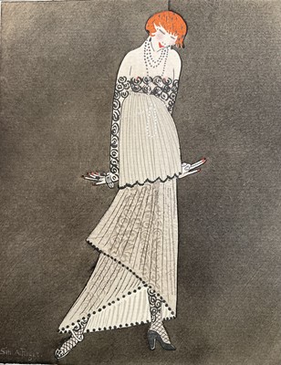 Lot 45 - Gazette du Bon Ton, four pochoir prints 1914 by Lucien Vogel, Simone Puget, Pierre Brissaud and Jacques Dresa, paper size 25cm x 19cm