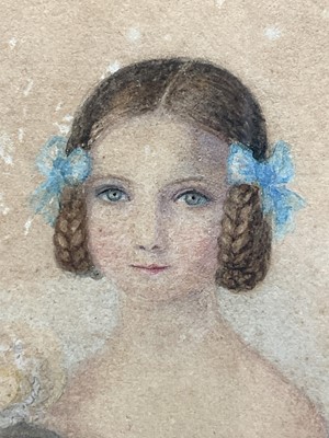 Lot 36 - Celia Boyle 19th Century watercolour Girl with a doll, signed and dated, 20cm x 15cm, glazed frame