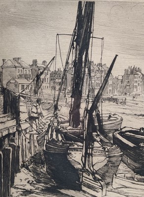Lot 33 - Charles J Watson (1846-1927) - 1879 etching Chelsea, 18cm x 27cm, glazed frame