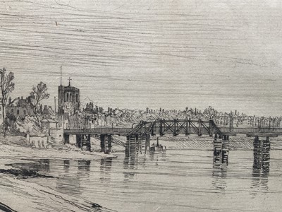 Lot 33 - Charles J Watson (1846-1927) - 1879 etching Chelsea, 18cm x 27cm, glazed frame