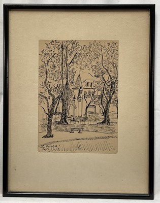 Lot 40 - Maria Pilar, four pen and ink sketches, signed, titled and dated, 24cm x 16cm, glazed frames (4)