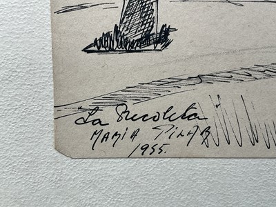 Lot 40 - Maria Pilar, four pen and ink sketches, signed, titled and dated, 24cm x 16cm, glazed frames (4)