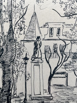 Lot 40 - Maria Pilar, four pen and ink sketches, signed, titled and dated, 24cm x 16cm, glazed frames (4)