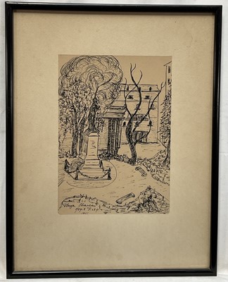 Lot 40 - Maria Pilar, four pen and ink sketches, signed, titled and dated, 24cm x 16cm, glazed frames (4)