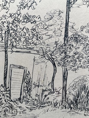 Lot 40 - Maria Pilar, four pen and ink sketches, signed, titled and dated, 24cm x 16cm, glazed frames (4)