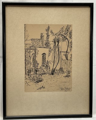 Lot 40 - Maria Pilar, four pen and ink sketches, signed, titled and dated, 24cm x 16cm, glazed frames (4)