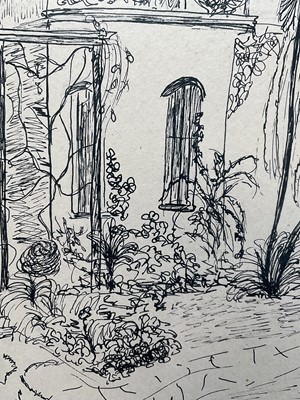 Lot 40 - Maria Pilar, four pen and ink sketches, signed, titled and dated, 24cm x 16cm, glazed frames (4)