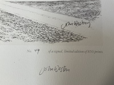 Lot 42 - John Western (b. 1948) eight pencil signed prints of Eton, (two sets of four prints), the largest 38cm x 70cm, unframed