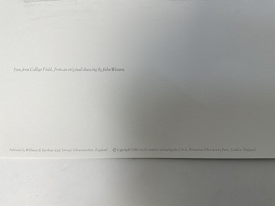 Lot 42 - John Western (b. 1948) eight pencil signed prints of Eton, (two sets of four prints), the largest 38cm x 70cm, unframed