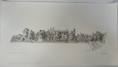 Lot 42 - John Western (b. 1948) eight pencil signed prints of Eton, (two sets of four prints), the largest 38cm x 70cm, unframed