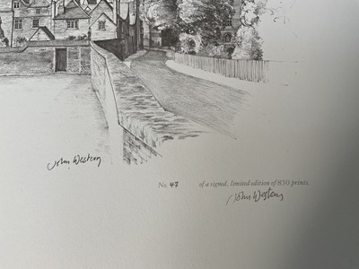 Lot 42 - John Western (b. 1948) eight pencil signed prints of Eton, (two sets of four prints), the largest 38cm x 70cm, unframed