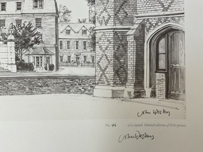 Lot 42 - John Western (b. 1948) eight pencil signed prints of Eton, (two sets of four prints), the largest 38cm x 70cm, unframed