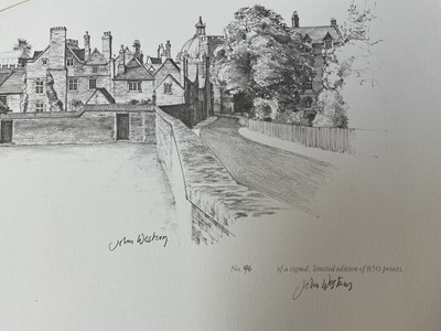 Lot 42 - John Western (b. 1948) eight pencil signed prints of Eton, (two sets of four prints), the largest 38cm x 70cm, unframed