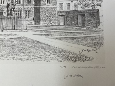 Lot 42 - John Western (b. 1948) eight pencil signed prints of Eton, (two sets of four prints), the largest 38cm x 70cm, unframed