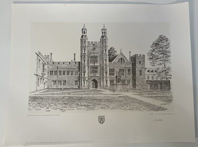 Lot 42 - John Western (b. 1948) eight pencil signed prints of Eton, (two sets of four prints), the largest 38cm x 70cm, unframed