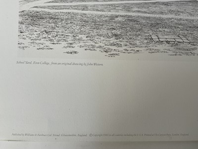 Lot 42 - John Western (b. 1948) eight pencil signed prints of Eton, (two sets of four prints), the largest 38cm x 70cm, unframed
