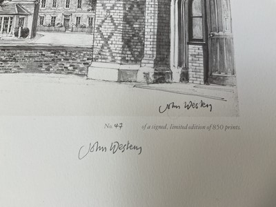 Lot 42 - John Western (b. 1948) eight pencil signed prints of Eton, (two sets of four prints), the largest 38cm x 70cm, unframed