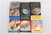 Lot 2590 - Bookss - six first edition Harry Potter Bookss...