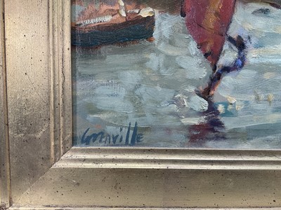 Lot 883 - *Hugo Grenville (b.1958) oil on board - Wind Surfers, signed, 32cm x 43cm, in gilt frame