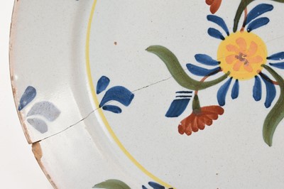 Lot 32 - Two 18th century English Delft plates
