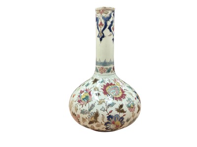 Lot 1020 - Zsolnay Pecs bottle shaped vase