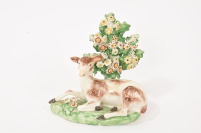 Lot 259 - Derby model of a recumbent deer before bocage, circa 1780