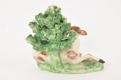 Lot 34 - Derby model of a recumbent deer before bocage, circa 1780