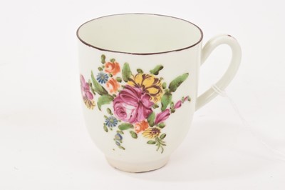 Lot 258 - Derby flower painted coffee cup, circa 1770