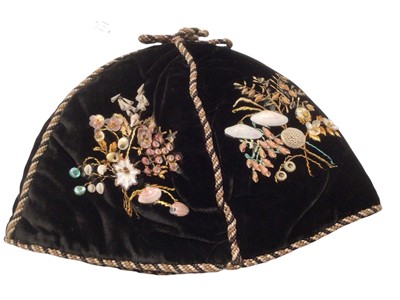 Lot 2136 - Victorian crazy patchwork quilt and a Victorian shell encrusted tea cosy