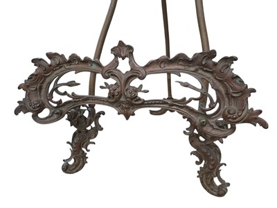 Lot 2532 - Late 19th Century brass easel, 79cm in overall length.