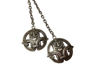 Lot 227 - David Andersen silver (830) stylised cape clasp/ buckle