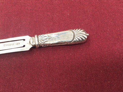 Lot 228 - Victorian silver combination bookmark/propelling pencil in the form of a butter knife (Birmingham 1887)