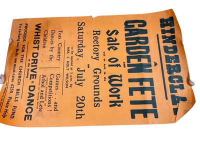Lot 1264 - 1930's posters, local events including Framlingham, Sawtry, Barningham etc. (6)