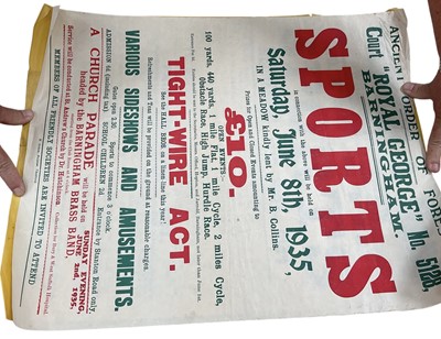 Lot 1264 - 1930's posters, local events including Framlingham, Sawtry, Barningham etc. (6)