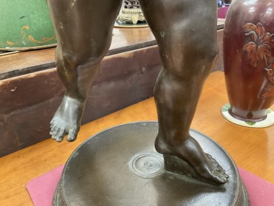 Lot 725 - Good and large 19th century Grand Tour bronze figure of a putto stealing a goose