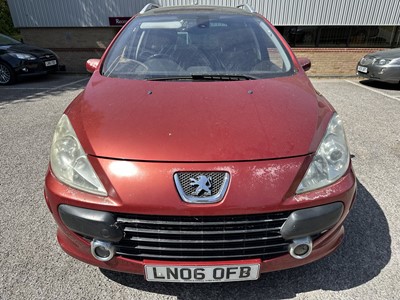 Lot 2 - 2006 Peugeot 307 SE Estate, 1.6 HDi 110 SE, 5 door manual, reg. no. LN06 OFB, finished in red with a cloth interior. The car has covered 154,000 miles, MOT expired 1st October 2024. It is suppli...