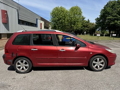 Lot 2 - 2006 Peugeot 307 SE Estate, 1.6 HDi 110 SE, 5 door manual, reg. no. LN06 OFB, finished in red with a cloth interior. The car has covered 154,000 miles, MOT expired 1st October 2024. It is suppli...