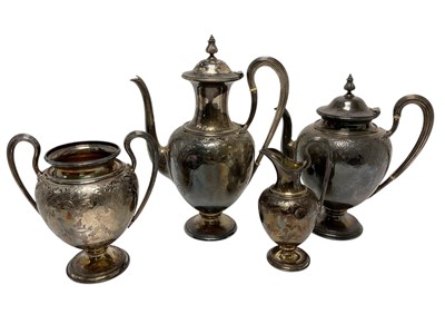 Lot 582 - Four piece Victorian silver tea/coffee set