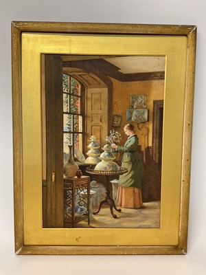 Lot 969 - Harry Leslie (act 1871-1881) watercolour - Landing of Old West Quay House, Southampton