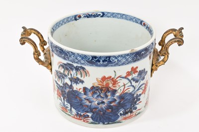 Lot 226 - 18th century Chinese jardiniere with later ormolu handles