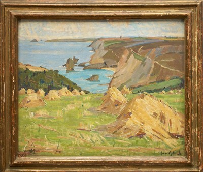 Lot 1303 - Irene Ryland (1910-1951) oil on board - Cliffs of St Agnes, Cornwall, signed, 50cm x 60cm, behind glass, framed
