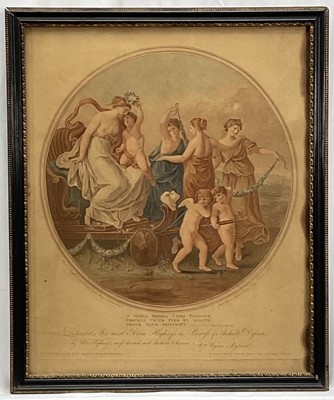 Lot 1308 - *William Wynne Ryland (1732-1783) etching after Angelica Kauffman - Ode to Venus, 37cm x 31cm, pub. London 1778, in glazed Hogarth frame