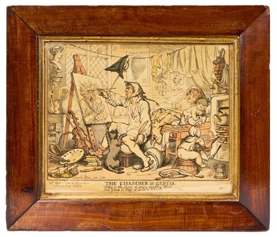Lot 988 - Thomas Rowlandson (1756-1827) The Chamber of Genius Etching, 1812, with hand colouring, on wove, published April 2nd by the artist