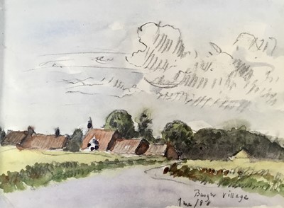 Lot 970 - *Hugh Boycott Brown (1909-1990) sketchbook containing watercolours, pencil sketches and other drawings to include views of Burgh, Pin Mill, Rowhedge, Aldeburgh Beach, Beccles, Orford and...