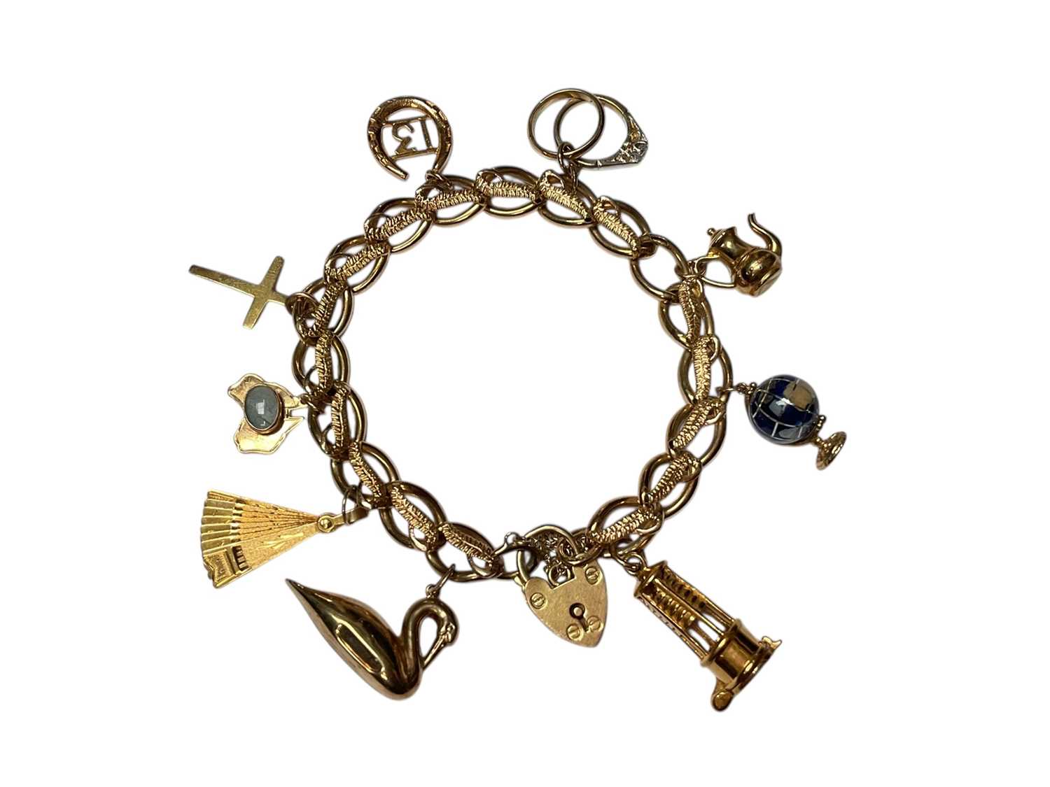 Lot 219 - 9ct gold charm bracelet